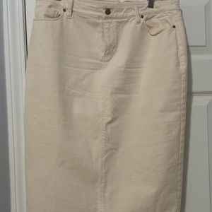 Ann Mashburn Buttercream Jean Midi Skirt (L)